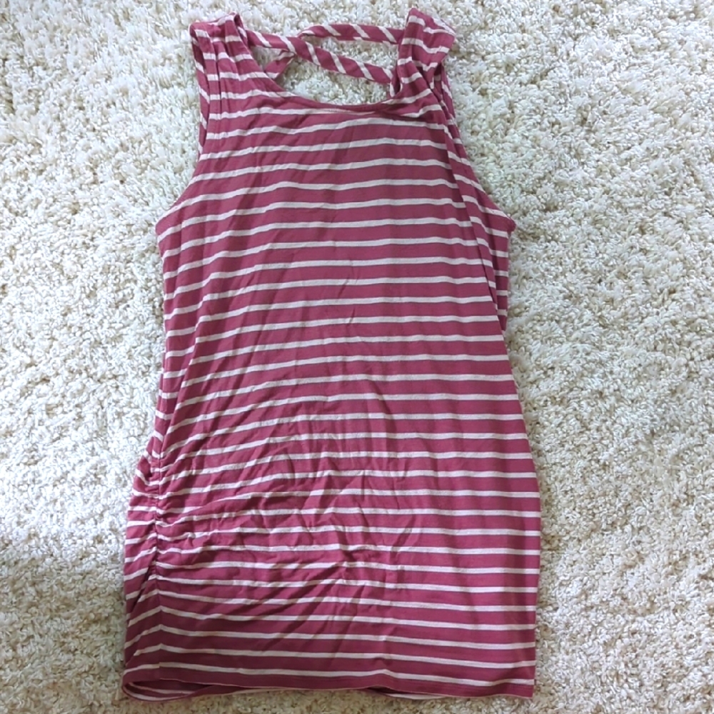 Striped Pink Maternity Tank